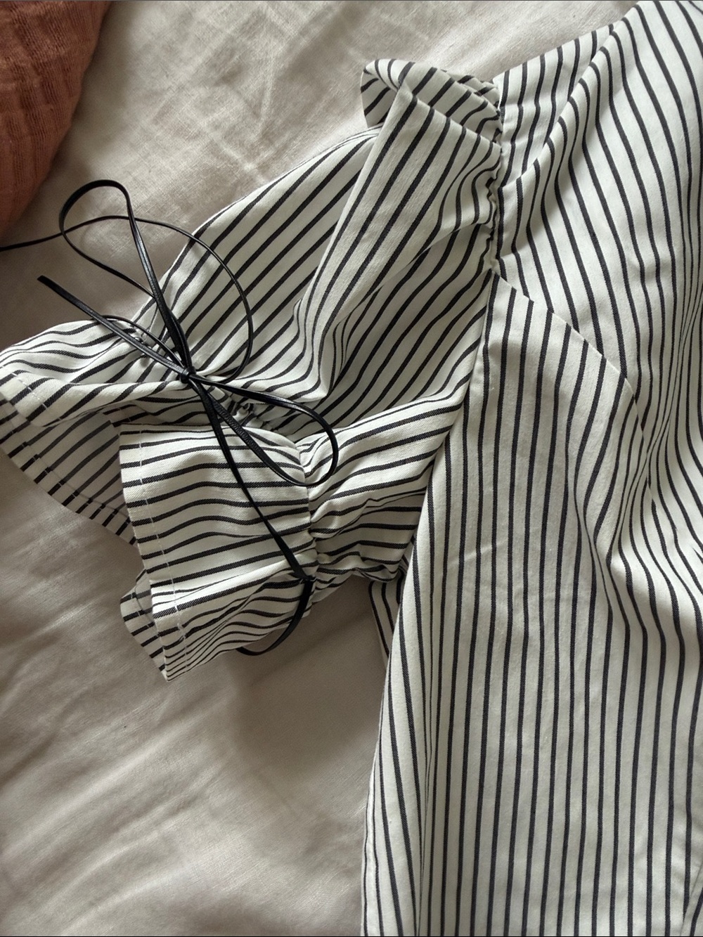 Anthropologie Black and White Striped Cotton Shorts - Picture 4 of 5